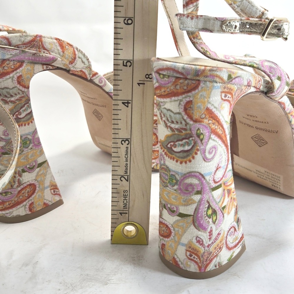 Antonio Melani Womens Paisley Bow Platform Sandals Fabric Dress Heels 10M - Picture 7 of 10